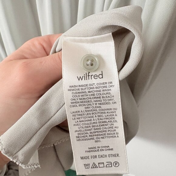 Aritzia Wilfred Daydreamer Midi Dress Pleated Chiffon Light Sage Green Size XS - Picture 7 of 7